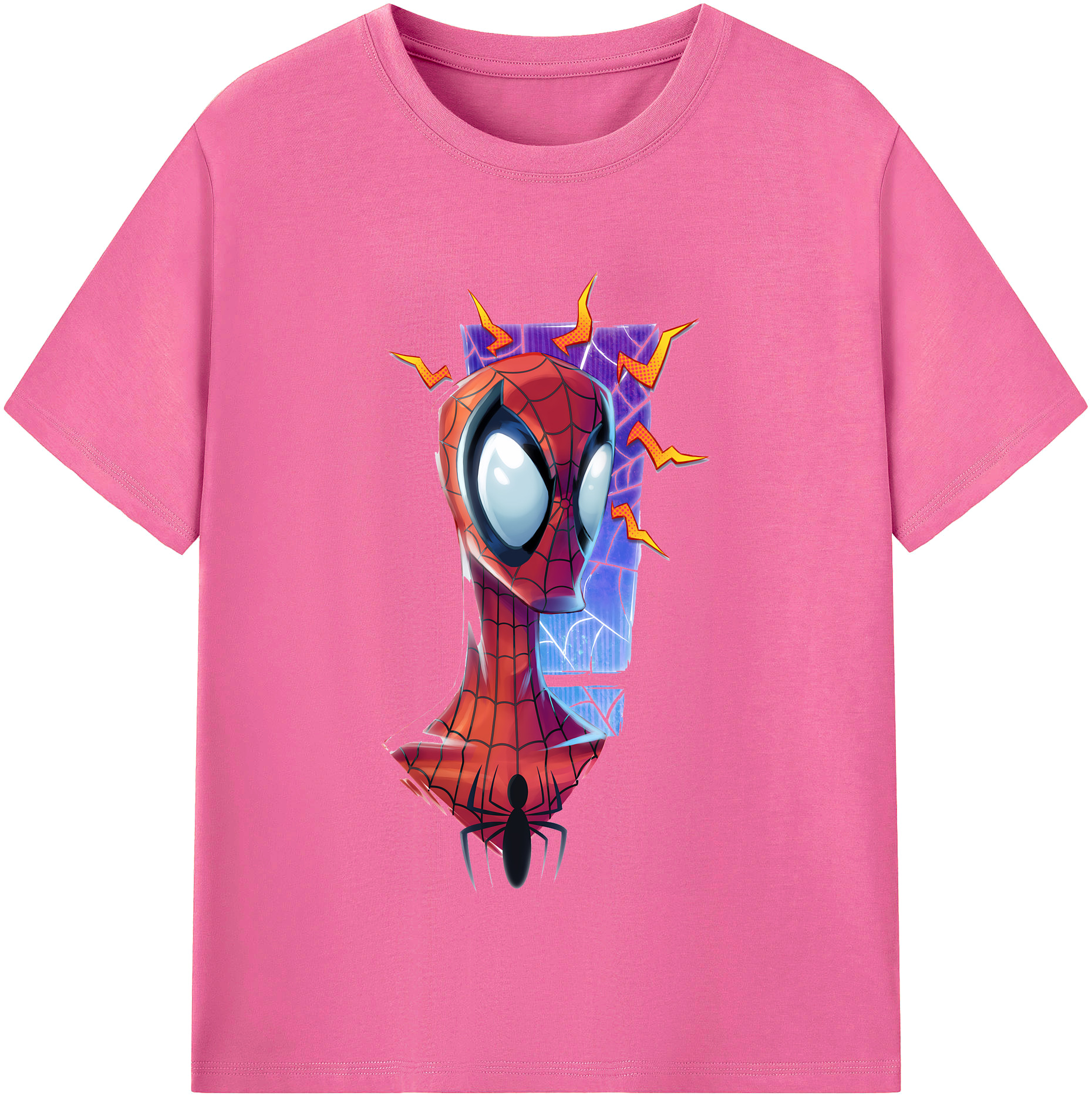 （画像用） Spider Man スパイダーマン レディースカジュアルプリントTシャツ（綿100％）